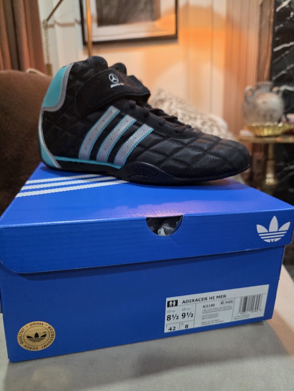 adidas Black & Teal Adiracer Hi Mercedes AMG Petronas Shoes
